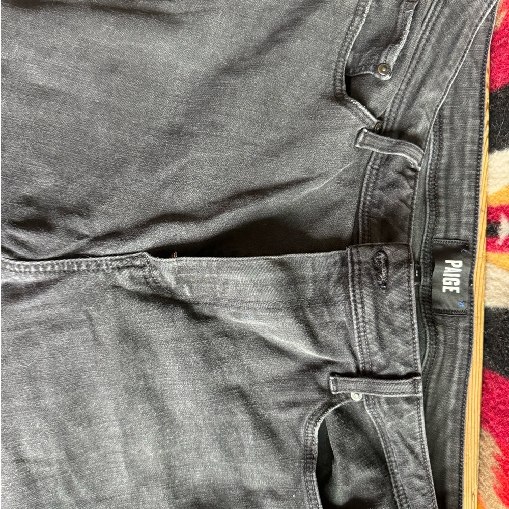 Paige black stretch pants 32” wide legs